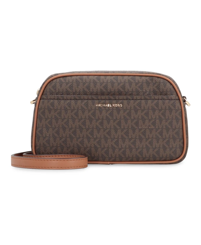 

Сумка через плечо Jet set small signature logo camera crossbody bag Michael Kors, коричневый