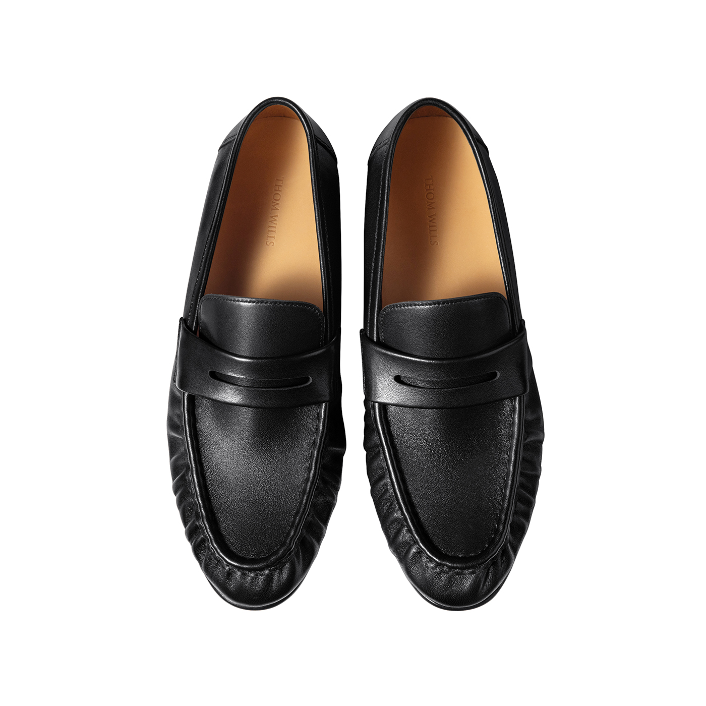 THOM WILLS Британские винтажные повседневные лоферы-слипоны Unisex Black — фото 4