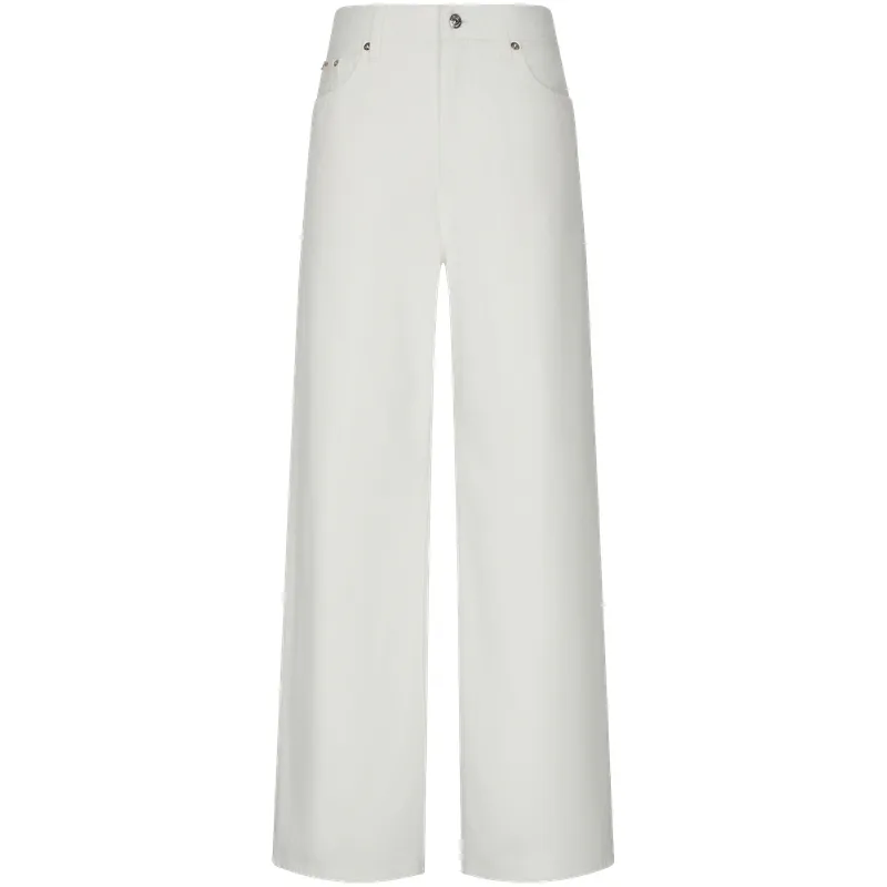 Calvin Klein Джинсы женские ASN Denim белые умеренно широкие