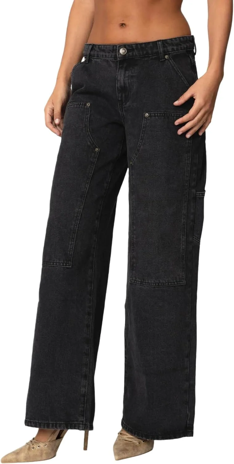 

Женские джинсы-карго прямые свободные Mid Rise Casual YADMISU