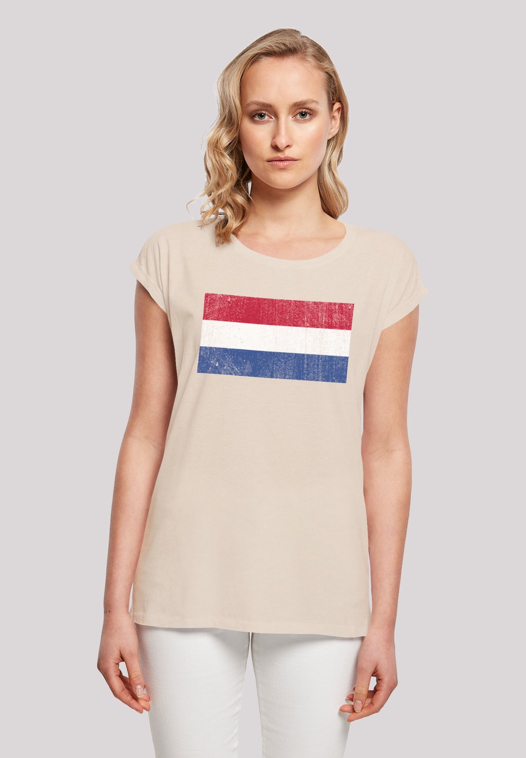 

Футболка с принтом NIEDERLANDE HOLLAND FLAGGE DISTRESSED F4NT4STIC, песочный