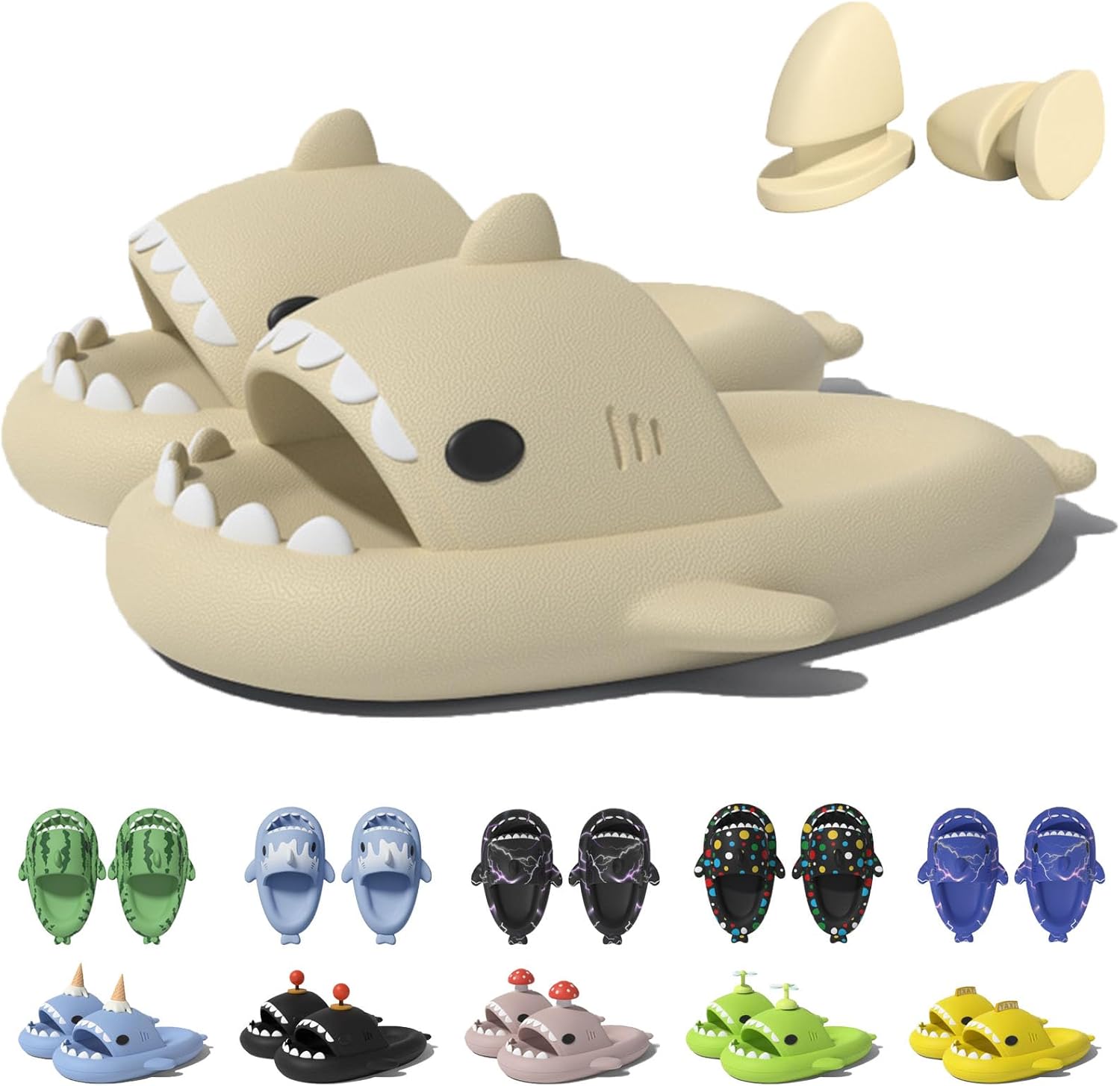 

Шлепанцы в форме акулы в рожке мороженого Jfxgjuv, бежевый