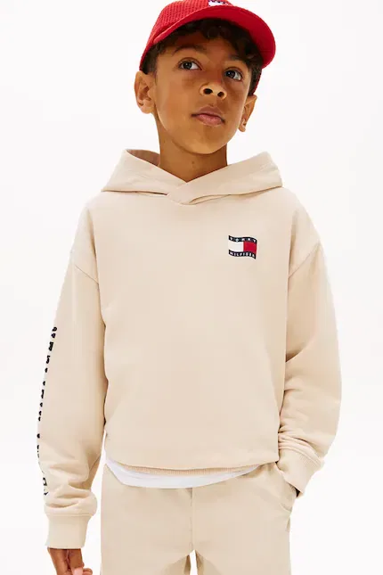 Худи детское с принтом Tommy Hilfiger, бежевый