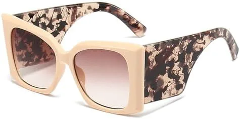 

Солнцезащитные очки большого размера для женщин, для мужчин с широкими дужками, для путешествий, мужские и женские, ретро, ​​UV400 (2027 год) MTZJH, Beige