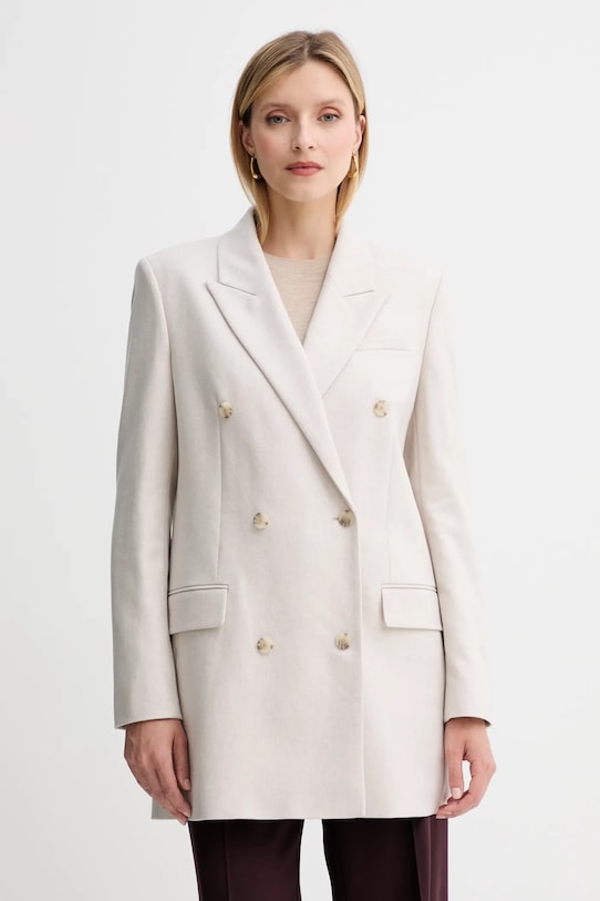 

Шерстяная куртка Boss, бежевый