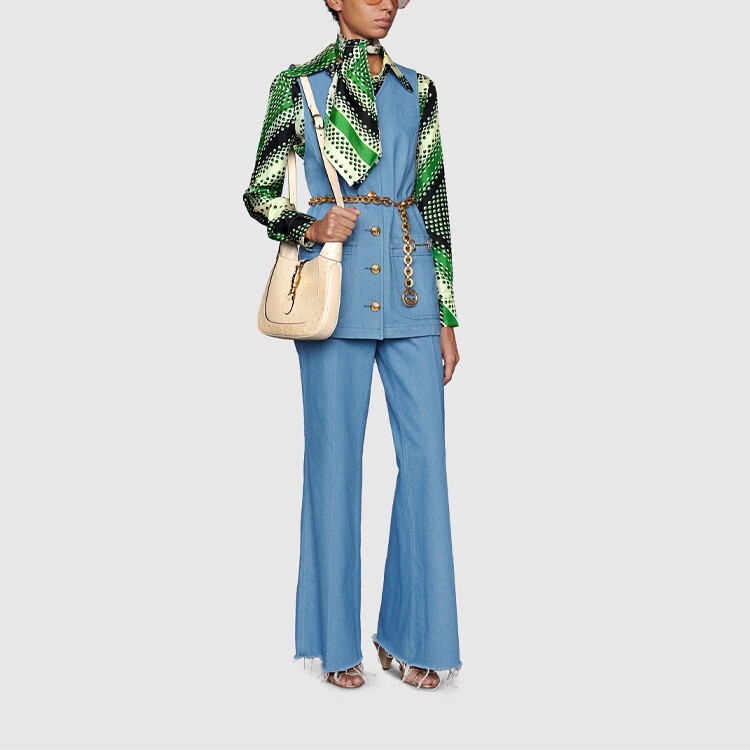 Джинсы женские Gucci, классический крой, синий — фото 2