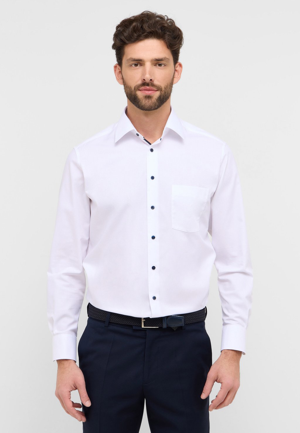 

Рубашка STRUKTUR IM DOBBYDESIGN MODERN FIT Eterna, белый
