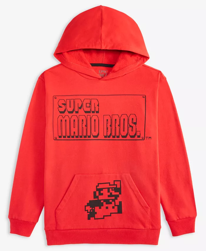 

Мальчиковая толстовка с длинным рукавом Super Mario Bro Epic Threads, красный