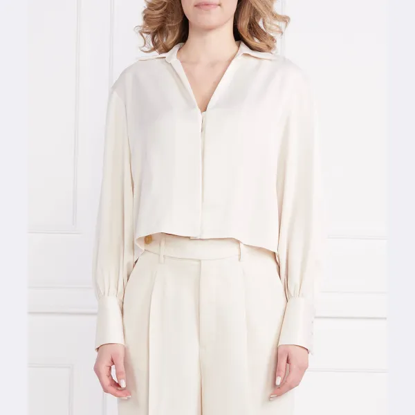 

Атласная рубашка обычного кроя Dkny, экрю
