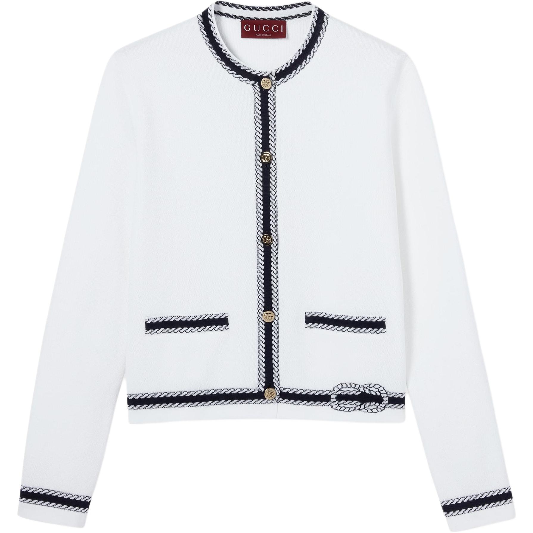 

Кардиган из хлопка с жаккардовым узором GUCCI, Ecru