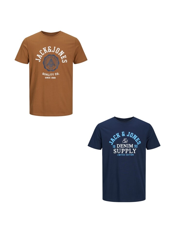 

Футболка Jack & Jones JJELOGO, цвет blau-braun