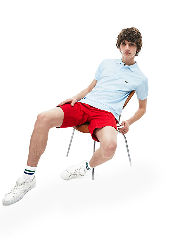 Голубая мужская футболка-поло classic fit l.12.12 Lacoste — фото 4