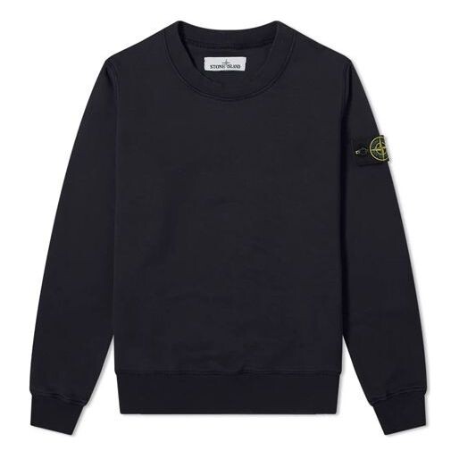 

Толстовка men's solid color round neck long sleeves black Stone Island, черный
