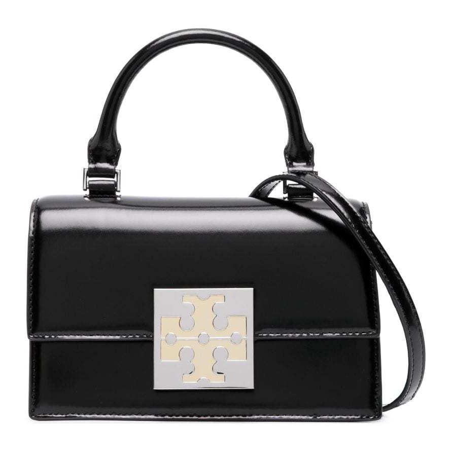

BON BON Кожаная сумка через плечо миниатюрная женская черная TORY BURCH
