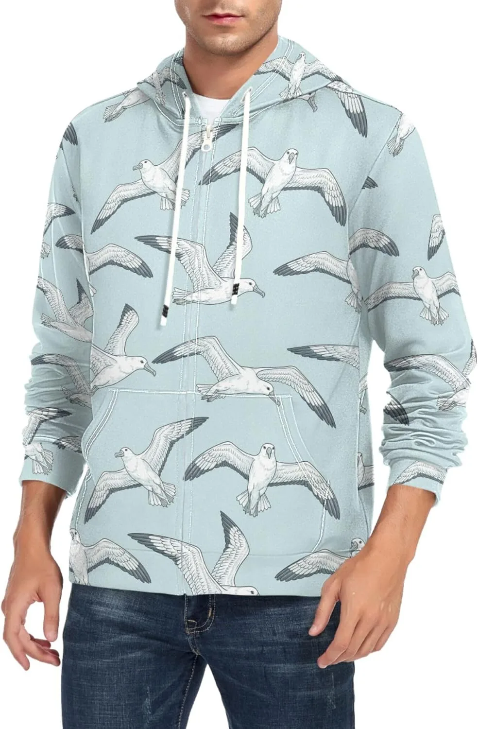 

Мужская толстовка с капюшоном на молнии Seagull Cartoon CUPADA