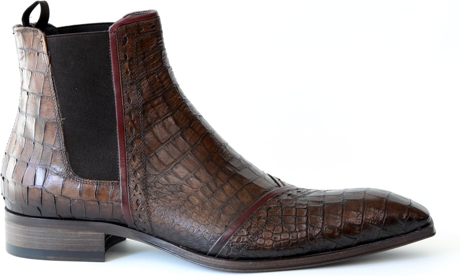 

Бежевые слипоны-ботильоны Jo Ghost 4982 из итальянской кожи с принтом под крокодила