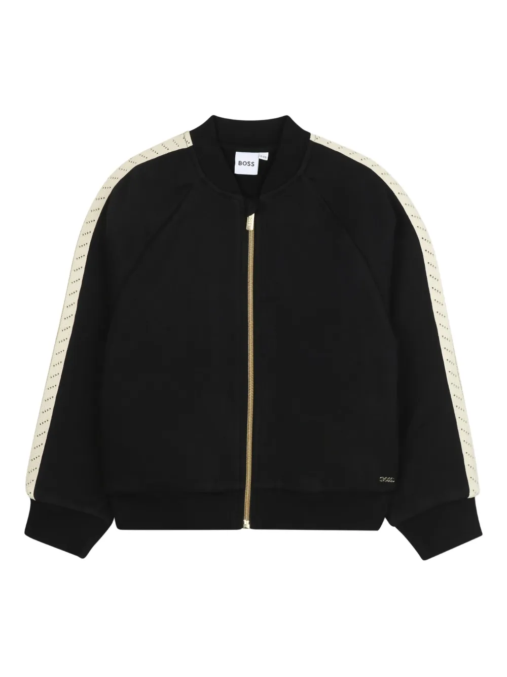 Толстовка на молнии с рукавами реглан BOSS Kidswear, черный