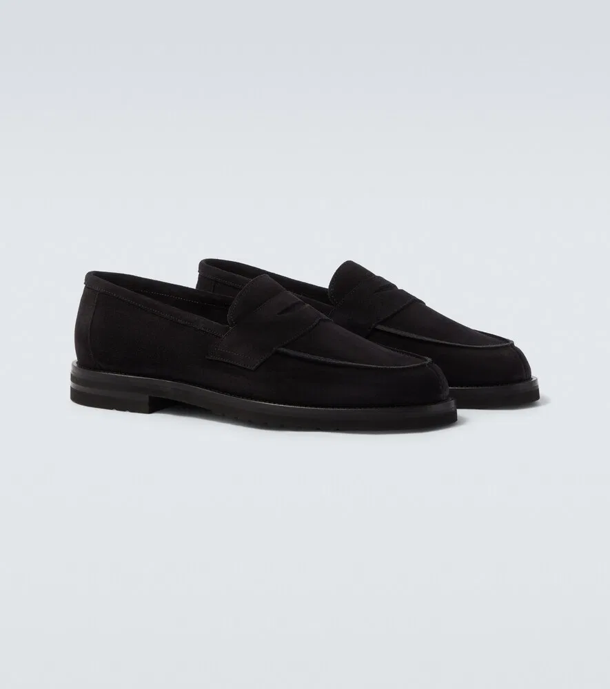Замшевые лоферы Thom Sweeney, черный