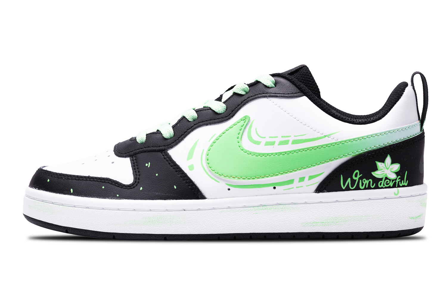 

Кроссовки Nike Court Borough 2 Skateboarding Shoes Women's Low-top Black/white/green, зеленый