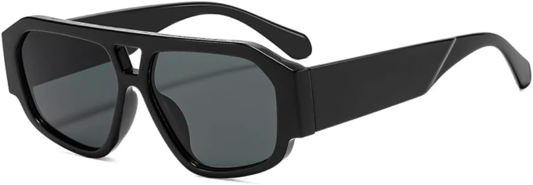 

Классические женские солнцезащитные очки с двойной перемычкой, роскошные мужские очки в стиле ретро для занятий спортом на открытом воздухе и вождения, унисекс, защита от УФ-излучения UV400 VRTRFFTR, Black Gray