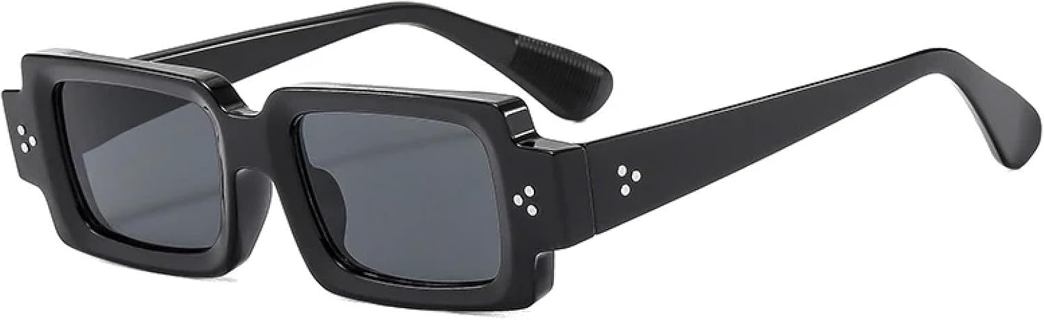 

Солнцезащитные очки с защитой от УФ-излучения UV400 для женщин и мужчин | С маленькими заклепками, сине-желтые оттенки | для занятий спортом на открытом воздухе DSVIGF, Black Grey