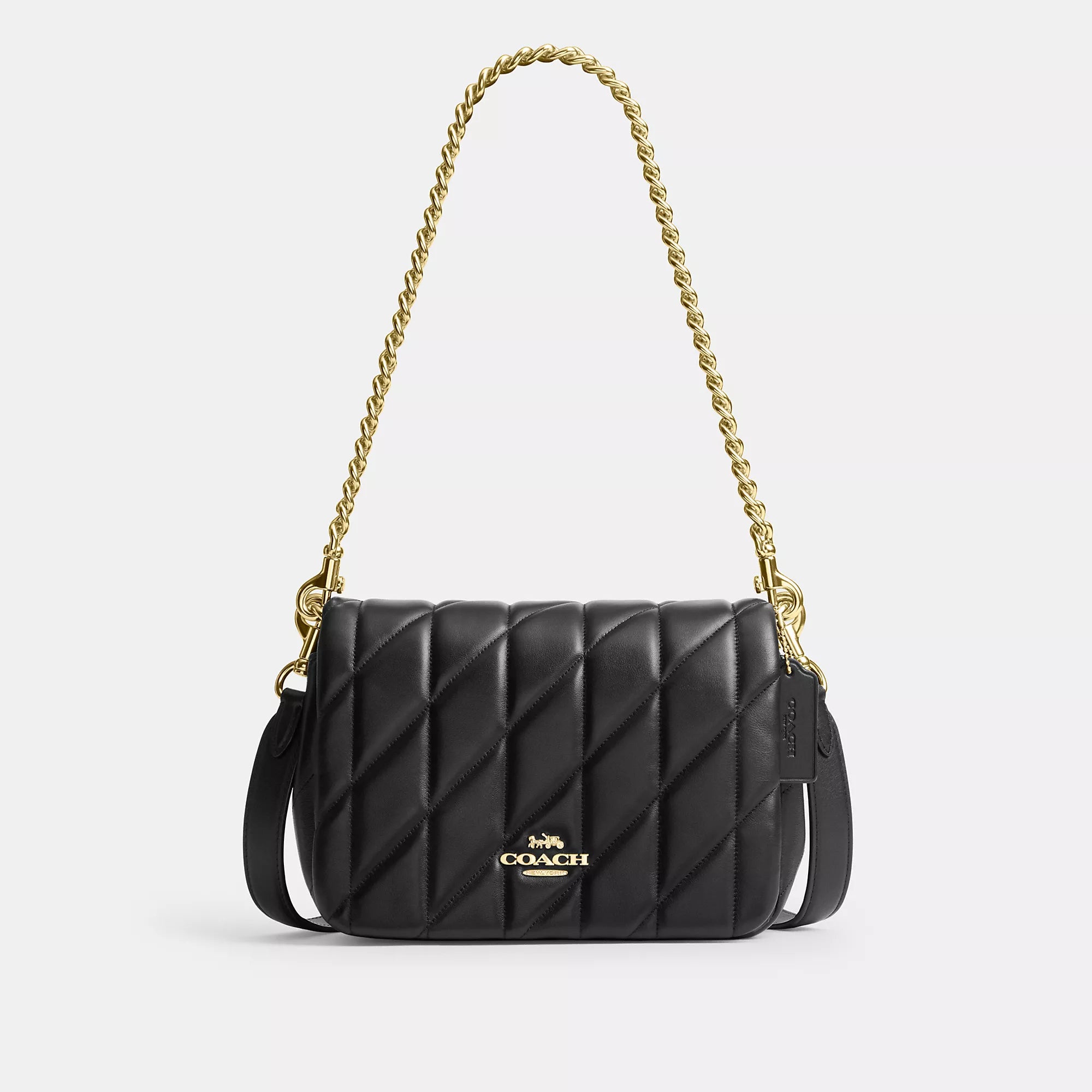 

Сумка Quinn от Coach Outlet со стежкой, золотой/черный