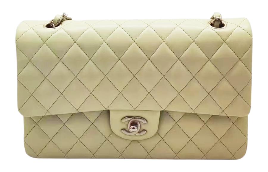 Классическая клатч-сумка на цепочке из ягненка среднего размера CHANEL — фото 2