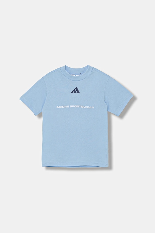 

Детская хлопковая футболка Adidas, синий