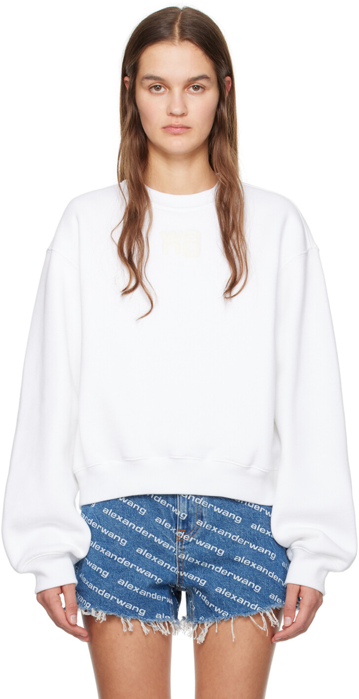 

Белый свитшот с круглым вырезом Alexanderwang.T
