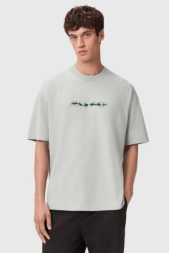 

Хлопковая футболка AllSaints, зеленый