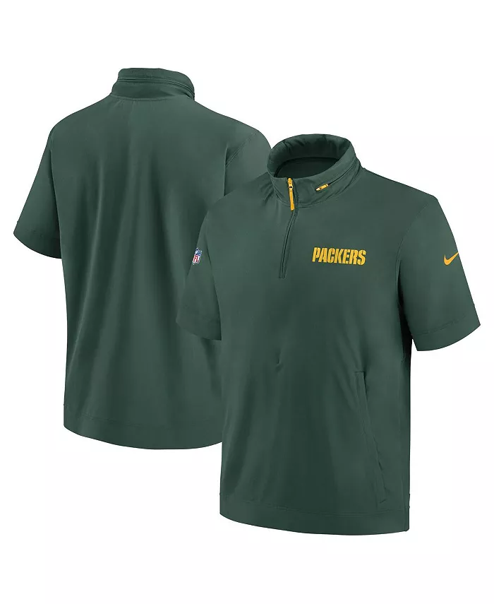 

Мужская худи-полузип с коротким рукавом Bay Packers 2024 Sideline Coach Nike