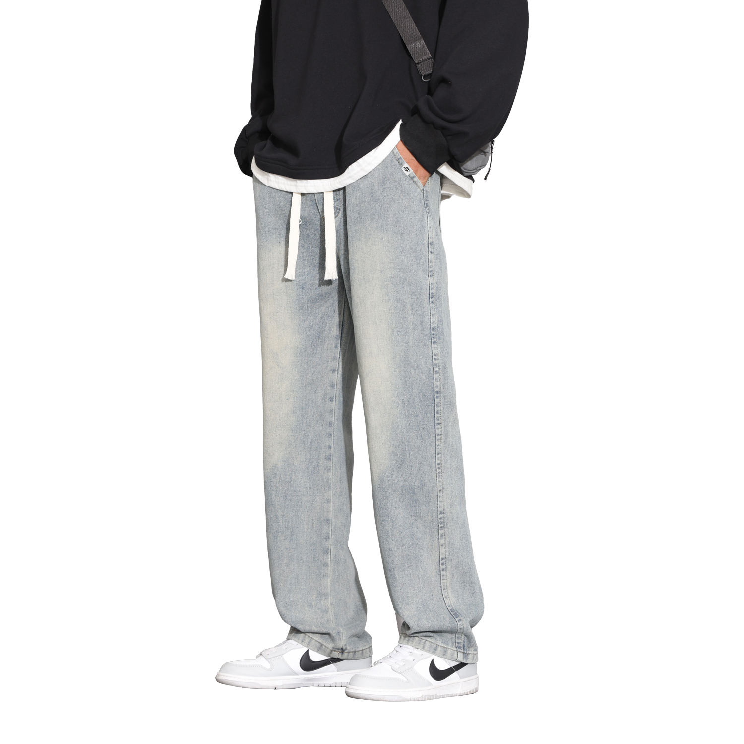 

Джинсы Unisex 30BRAID, потертые черные
