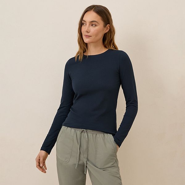 

Футболка с длинным рукавом Organic luxe stretch jersey slim Pact, Midnight Blue, Синий, Футболка с длинным рукавом Organic luxe stretch jersey slim Pact, Midnight Blue