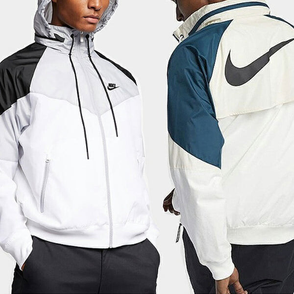 Куртка Nike Sportswear Wind Runner Colorblock hooded Long Sleeves Jacket Green White, зеленый — фото 4