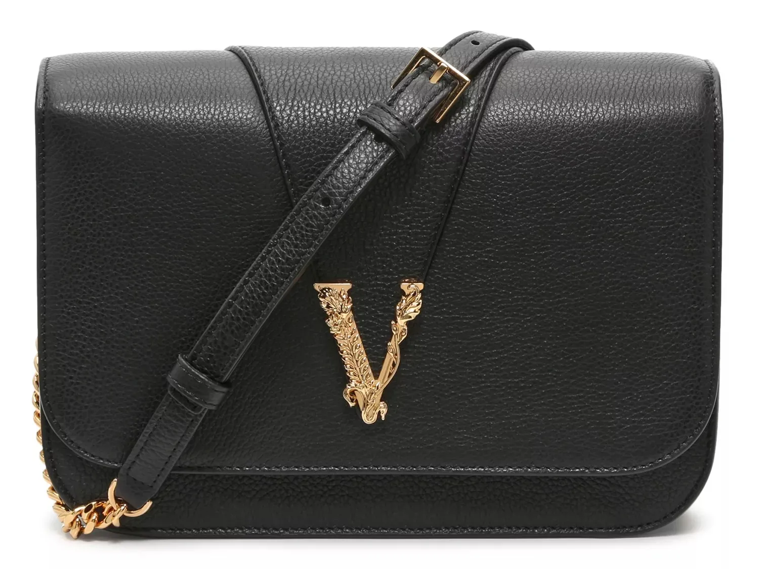 

Кожаная сумка через плечо Versace, черная, Черный, Кожаная сумка через плечо Versace, черная
