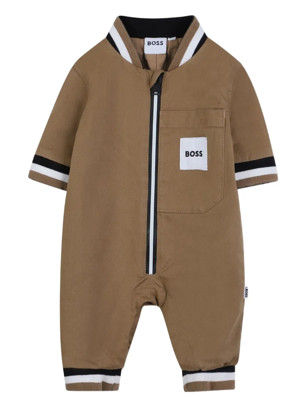 

Ромпер на молнии с короткими рукавами BOSS Kidswear, коричневый