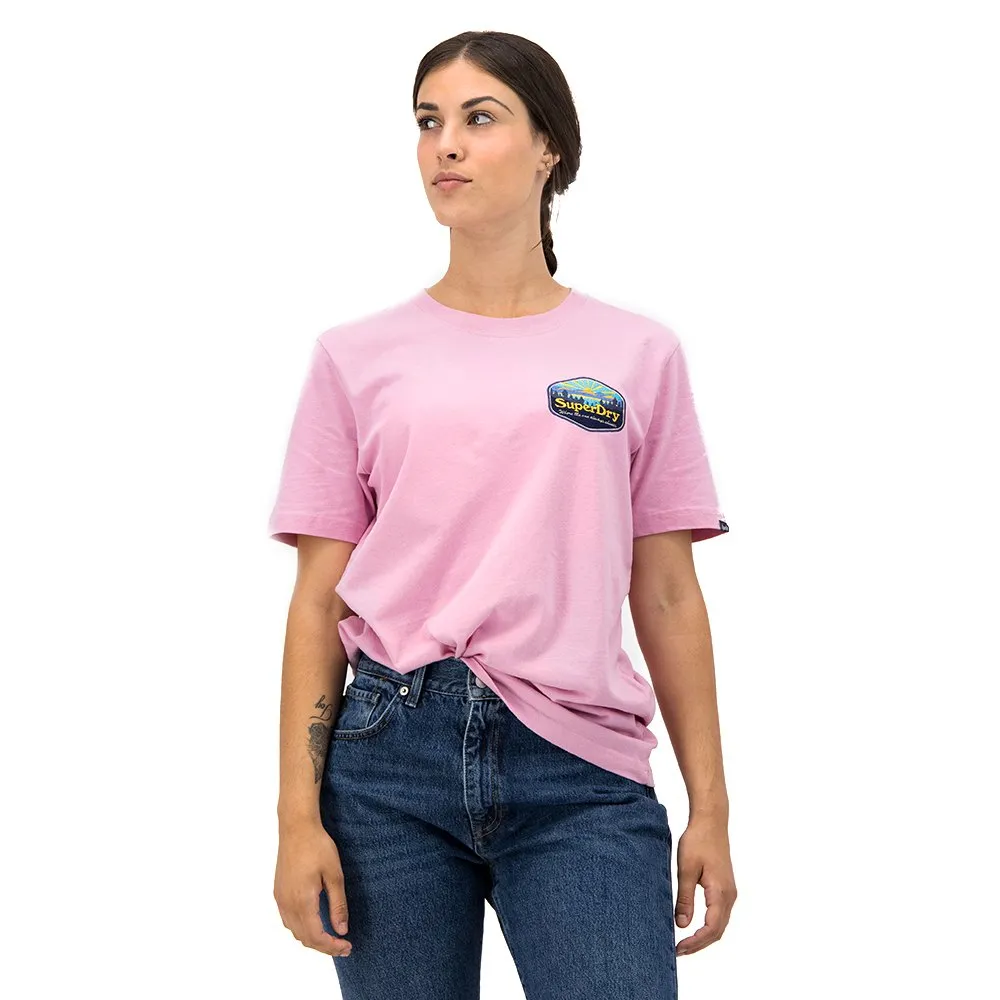 

Футболка Superdry Vintage Travel, розовый