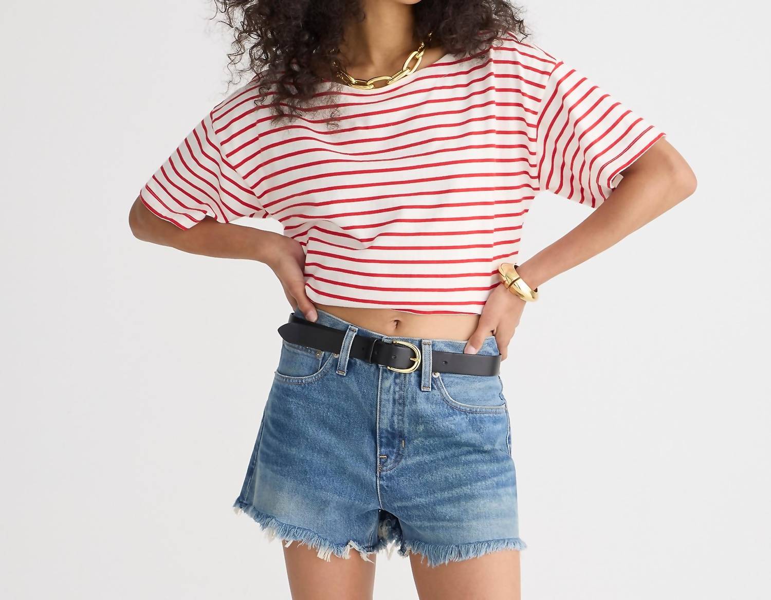 

Свободные джинсовые шорты в цвете Baxter Street Wash J.Crew