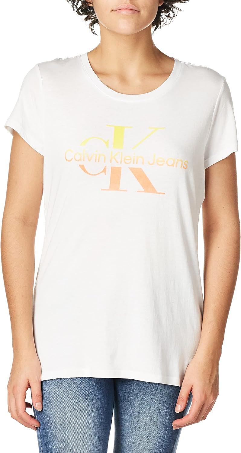 

Женская футболка с логотипом Calvin Klein Jeans Ombre, White Sunflower
