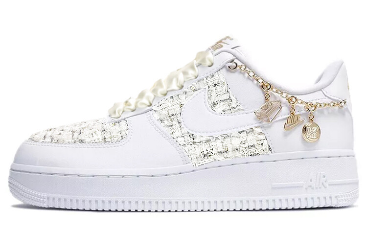 

Кроссовки Nike Air Force 1 Skateboard Shoes Women's Low-Top White Gold