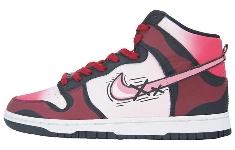 

Кастомизированные кроссовки Nike Dunk Skateboarding Shoes Men, красный/розовый, Серый, Кастомизированные кроссовки Nike Dunk Skateboarding Shoes Men, красный/розовый