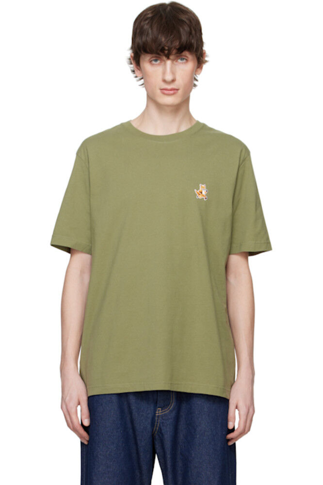 

Зеленая футболка с нашивкой Speedy Fox Comfort Maison Kitsuné