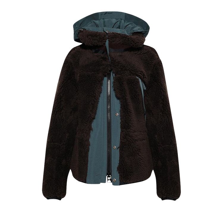 

Блузон Sacai Faux Shearling Grosgrain Blouson, Brown/Green