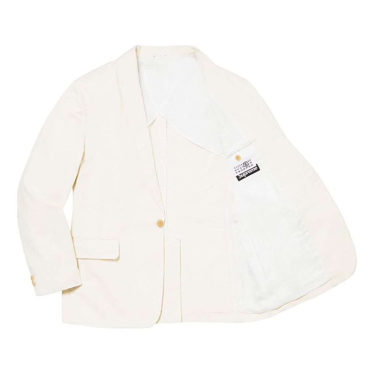 Костюм Supreme x MM6 Maison Margiela из стираного хлопка, цвет «белый» — фото 4