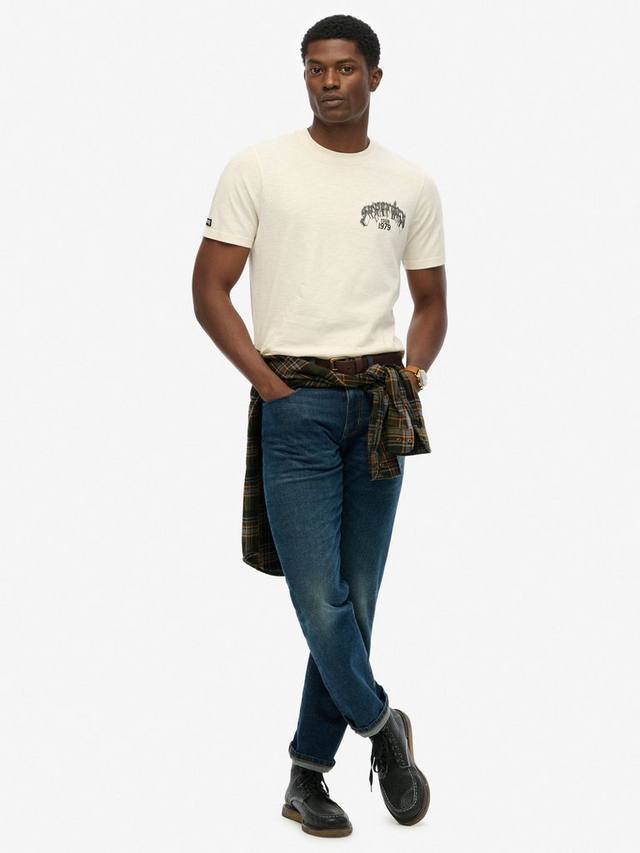 Футболка Biker Rock из хлопка свободного кроя Superdry, Cream — фото 3