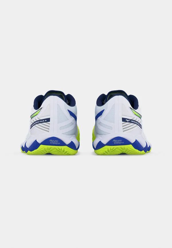 Теннисные кроссовки wave enforce tour 2 ac all-court Mizuno, White/Dazzling Blue/Lightning Yellow — фото 4