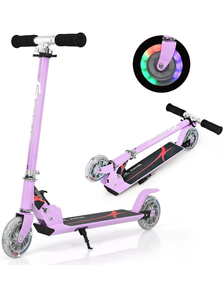 

COSTWAY Детский самокат для детей от 4 лет и старше, сиреневого цвета