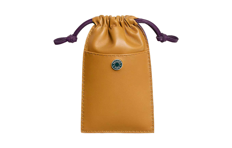 

HERMES Пило Мило Чехол для телефона из ягненка и телячьей кожи Swift женский кунжутный и фиолетовый