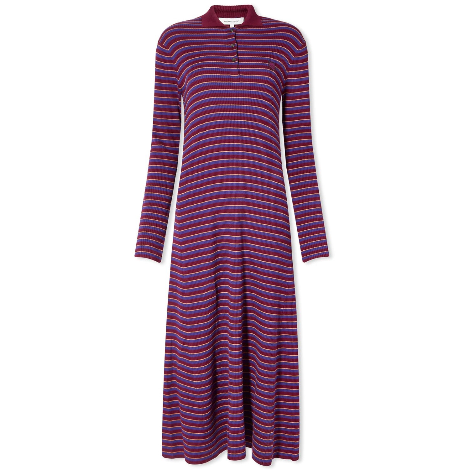 

Платье Maison Kitsune Tonal Fox Head Patch Fine Rib, цвет Multicolour Stripe