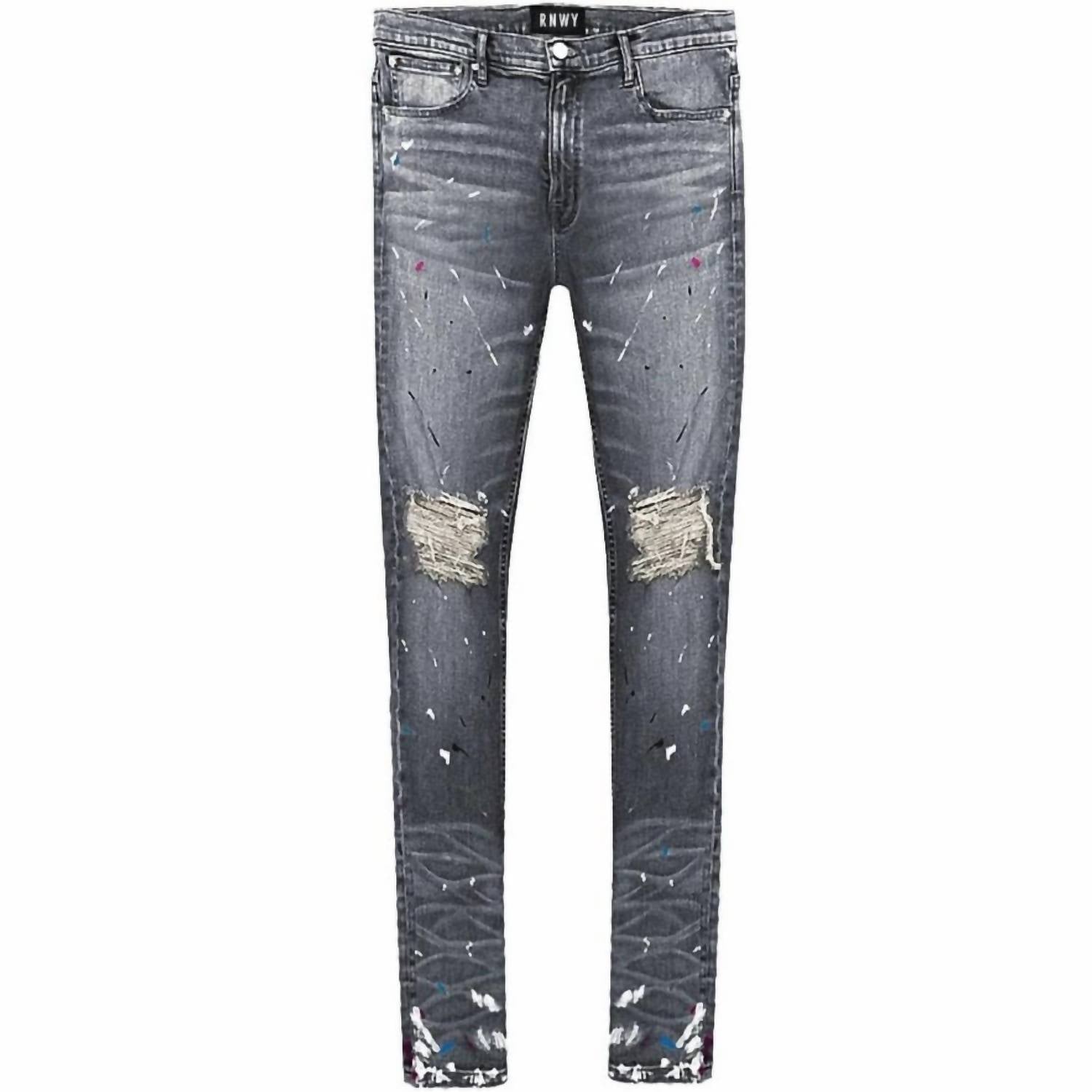 

Мужские джинсы Van Gogh Paint Splatter Denim в выцветшем черном цвете RNWY